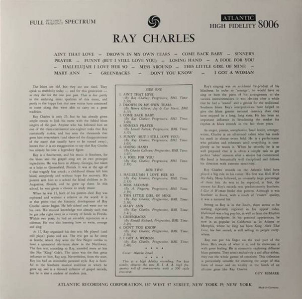 Виниловая пластинка Ray Charles - Ray Charles (LP) Clear