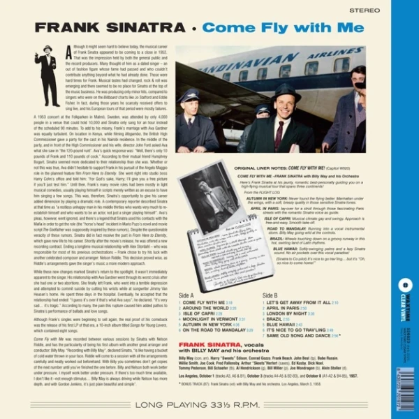 Виниловая пластинка Frank Sinatra - Come Fly With Me (LP) прозрачный винил
