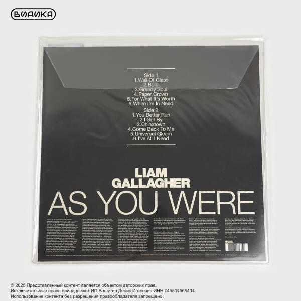 Виниловая пластинка Liam Gallagher - As You Were (LP)