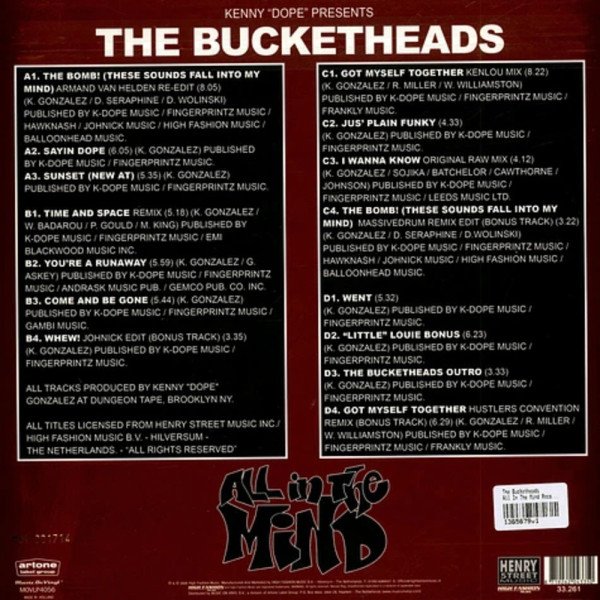 Виниловая пластинка The Bucketheads Kenny "Dope" Gonzalez - All In The Mind (2LP) Translucent Green