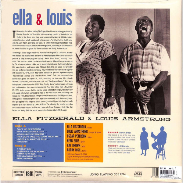 Виниловая пластинка Ella Fitzgerald & Louis Armstrong - Ella & Louis (LP)