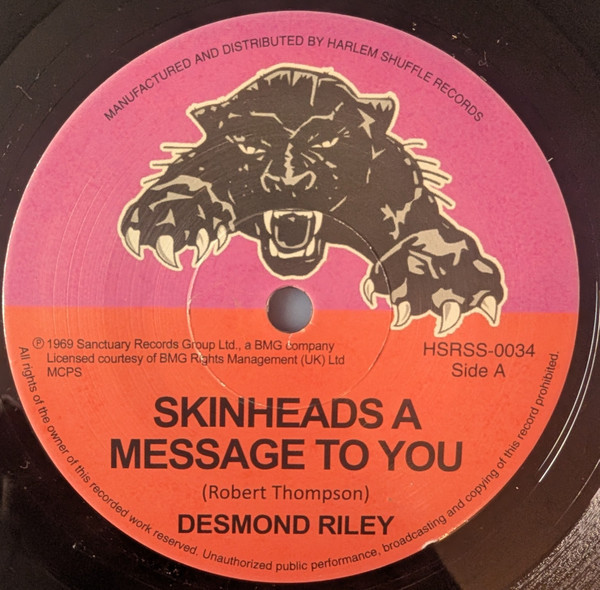 Виниловая пластинка Desmond Riley - Skinheads A Message To You (7in)