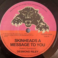 Виниловая пластинка Desmond Riley - Skinheads A Message To You (7in)