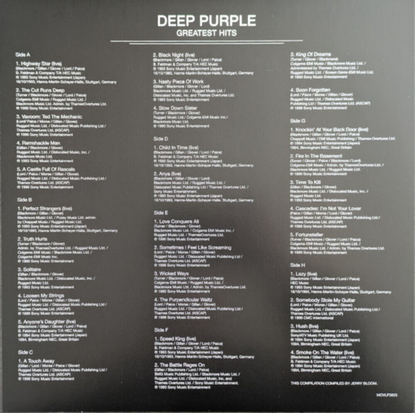 Виниловая пластинка Deep Purple - Greatest Hits (4LP) золотой винил