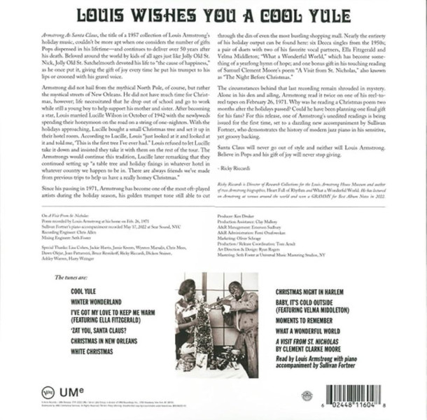 Виниловая пластинка Louis Armstrong - Louis Wishes You A Cool Yule (LP) винил с изображением
