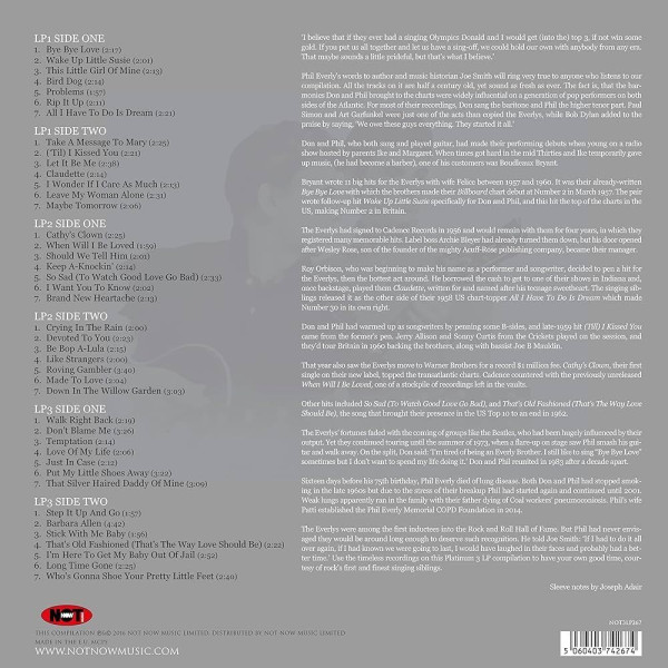 Виниловая пластинка Everly Brothers - Platinum Collection (3LP) белый винил