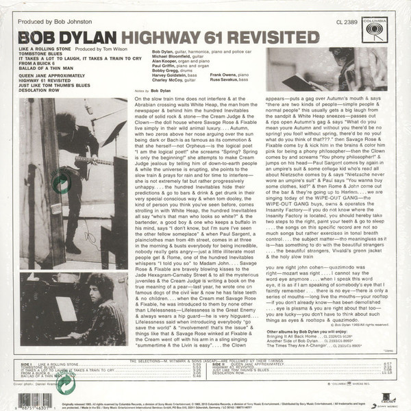 Виниловая пластинка Bob Dylan - Highway 61 Revisited (LP)
