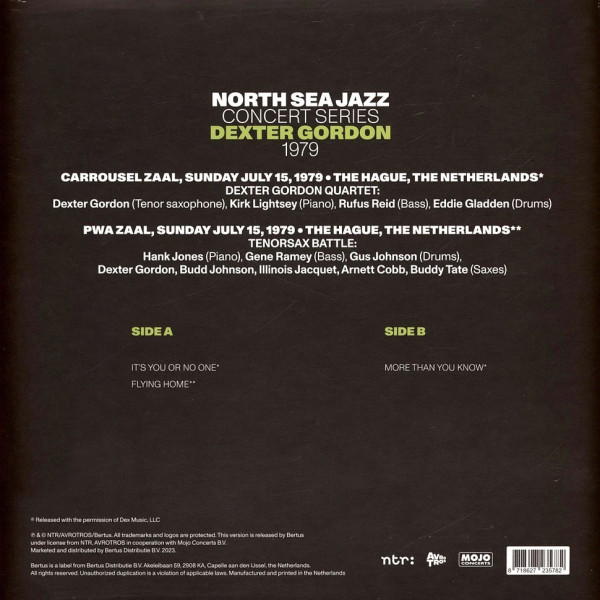 Виниловая пластинка Dexter Gordon - North Sea Jazz Legendary Concerts (LP White)